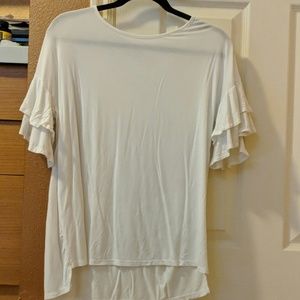White Ruffle sleeve blouse